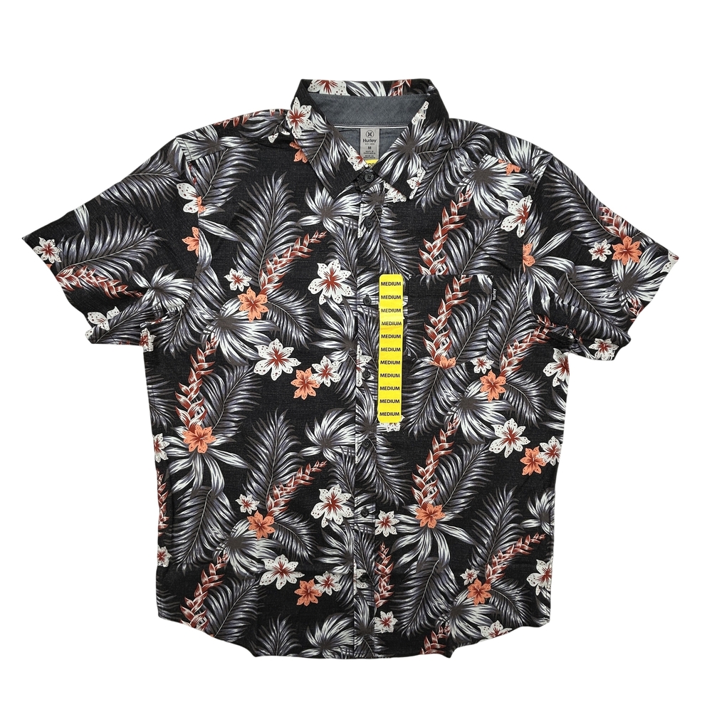 Hurley Shirt Mens Medium HMS24-11046 Floral Hawaiian Short Sleeve Button Up